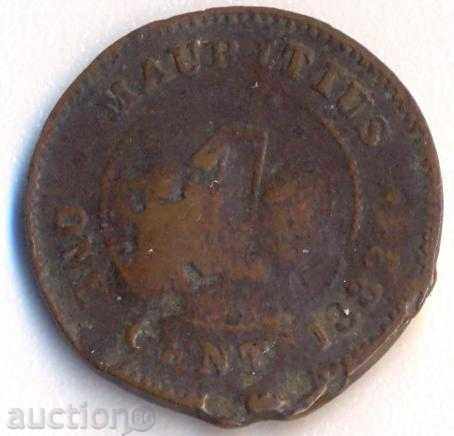 Остров Мавриций 1 цент 1883 година, малък тираж