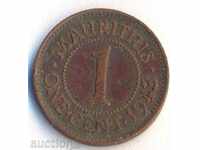 Mauritius 1 cent în 1943, o mică circulație
