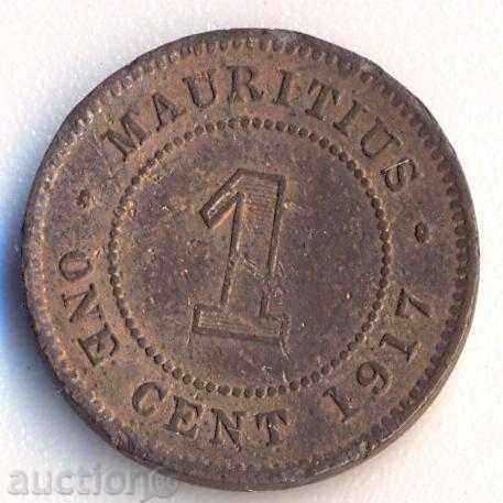 Остров Мавриций 1 цент 1917 година, малък тираж