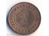 Mauritius Island 1 cent 1917, small circulation