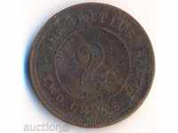 Mauritius Island 2 cent 1923, small circulation, unclean
