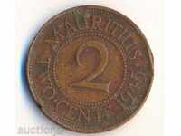 Mauritius 2 cenți în 1945, o foarte mică circulație