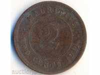 Остров Мавриций 2 цента 1911 година, малък тираж