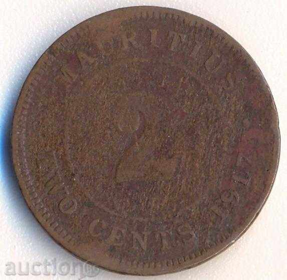 Mauritius Island 2 cent 1917, very small circulation