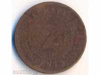Mauritius Island 2 cent 1917, very small circulation