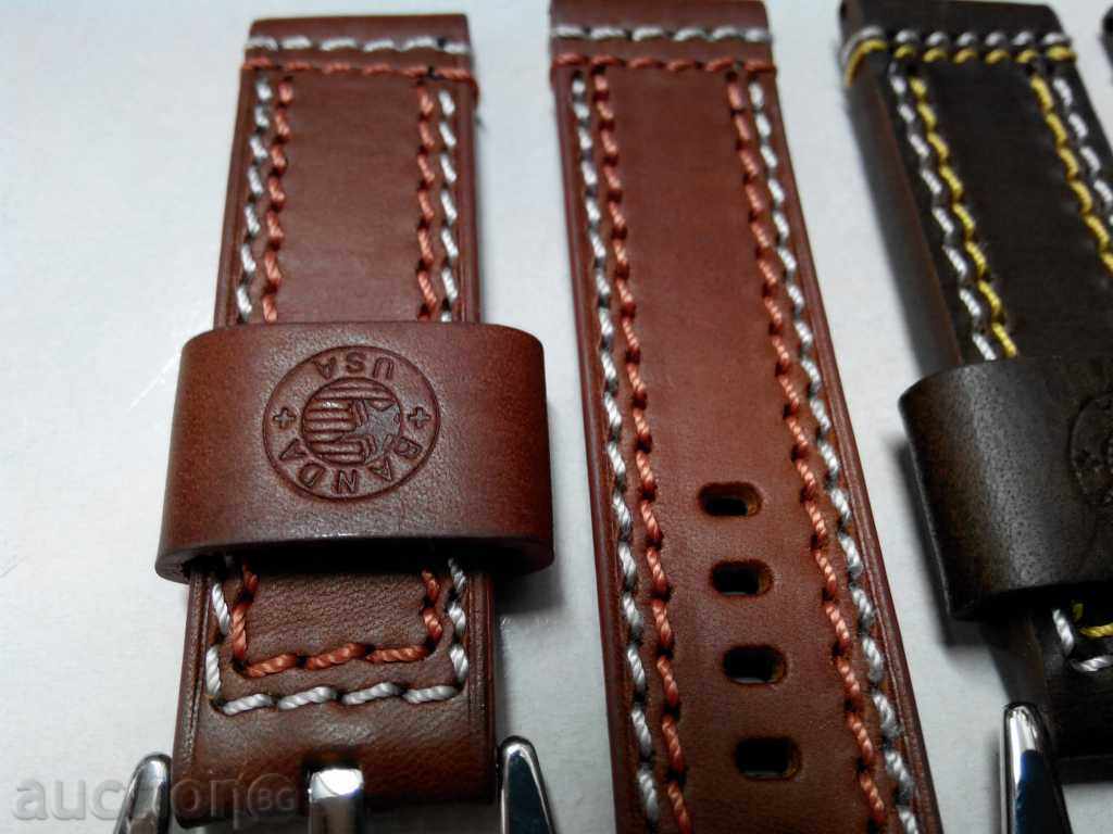 Brown leather strap 24mm - 5