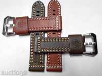Brown leather strap 24mm