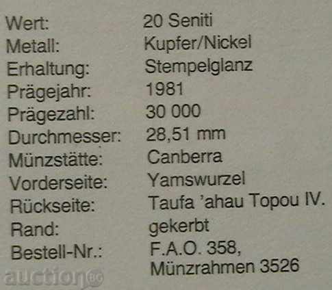Δημοπρασία 20 Seni 1981 FAO, Τόνγκα Δημοπρασία 20 Seni 1981 FAO, Τόνγκα
