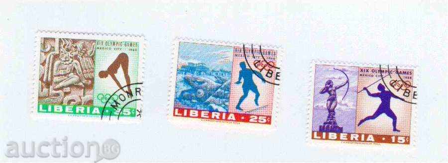 LIBERIA-loi-Mexic-1968. - 3 buc.