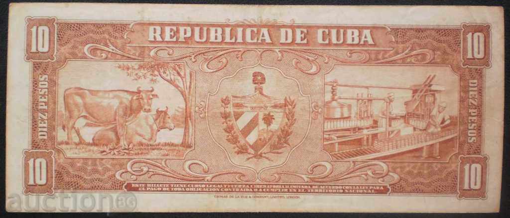 Банкнота  Куба  10  Песо  1958 с цена € 5.11 | 9.99 лв.