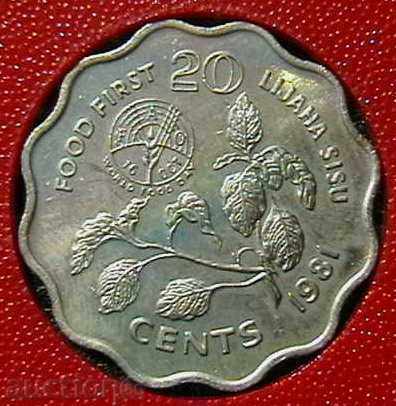 20 цента 1981 FAO, Свазиленд