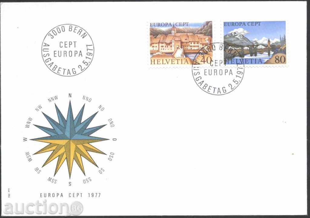 Първодневен плик Европа СЕПТ  1977  от Швейцария