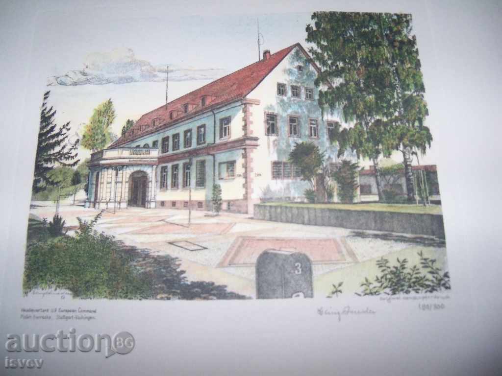 «Έδρα της διοίκησης των ΗΠΑ στην Ευρώπη» χαρακτικής με τιμή 10.00 BGN | € 5.11