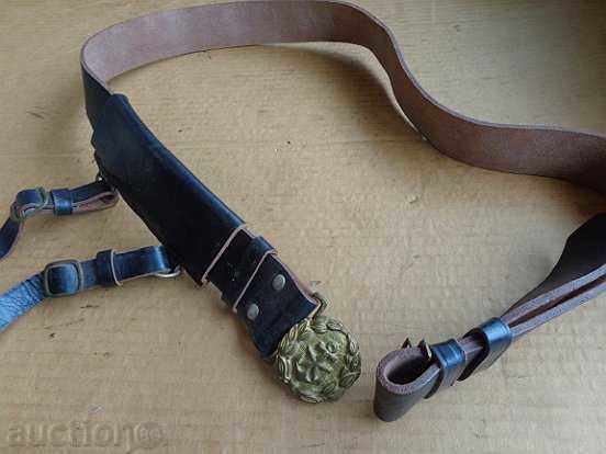 Officer's Marine Belt with Holster and Carriers, Buckle - 5 Officer's Marine Belt with Holster and Carriers, Buckle - 5