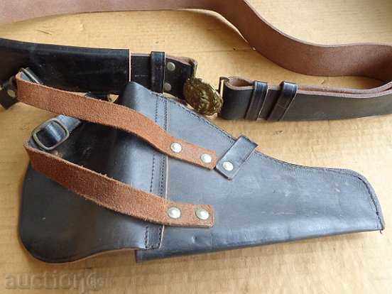 Officer's Marine Belt with Holster and Carriers, Buckle - 6 Officer's Marine Belt with Holster and Carriers, Buckle - 6