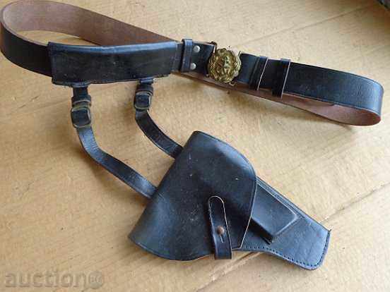 Officer's Marine Belt with Holster and Carriers, Buckle Officer's Marine Belt with Holster and Carriers, Buckle