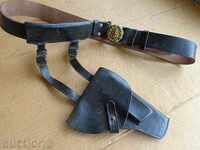 Office belt with holster and carrier, buckle, buckle