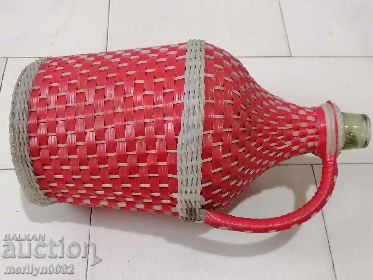 Δημοπρασία Παλιά κανάτα με πλεξούδα, μεγάλο μπουκάλι, γυαλί Δημοπρασία Παλιά κανάτα με πλεξούδα, μεγάλο μπουκάλι, γυαλί