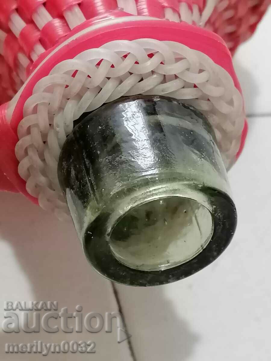 Παλιά κανάτα με πλεξούδα, μεγάλο μπουκάλι, γυαλί - 6 Παλιά κανάτα με πλεξούδα, μεγάλο μπουκάλι, γυαλί - 6