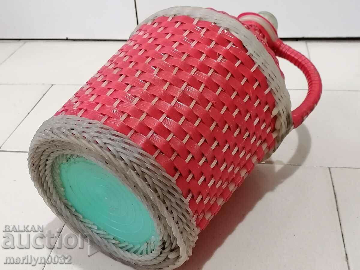 Παλιά κανάτα με πλεξούδα, μεγάλο μπουκάλι, γυαλί - 7 Παλιά κανάτα με πλεξούδα, μεγάλο μπουκάλι, γυαλί - 7