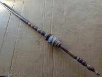 Old wooden spinning wheel, wooden, distaff