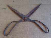 Old forged scissors, knife, wrought iron