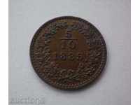 Austria 5/10 Kreuzer 1885 Rare Coin