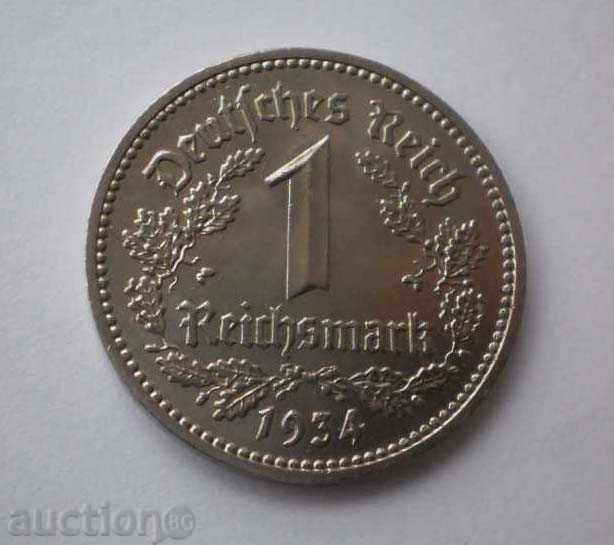 Γερμανία ΙΙΙ Ράιχ 1 Marka 1934 Μια σπάνια κέρμα