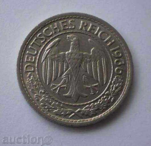 Γερμανία ΙΙΙ Ράιχ 50 pfennig 1936 Ένα σπάνιο νόμισμα