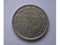 Germania III Reich 50 pfennig 1937 A Rare monede