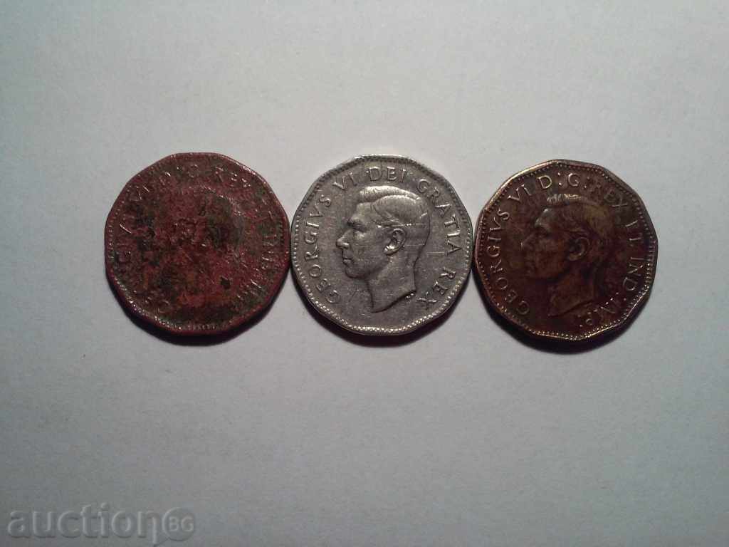 Monede Lot Canada 3 bucăți 1943-1950 cu preț € 5.11 | 9.99 BGN