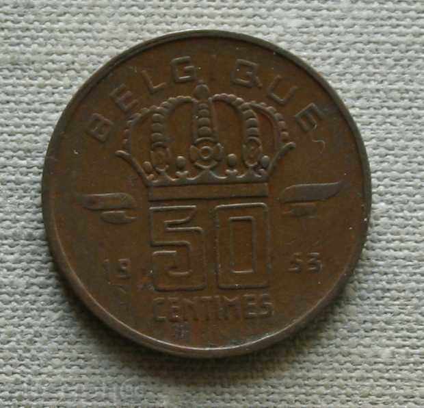 50 centimes 1953 Belgia - Legenda franceză