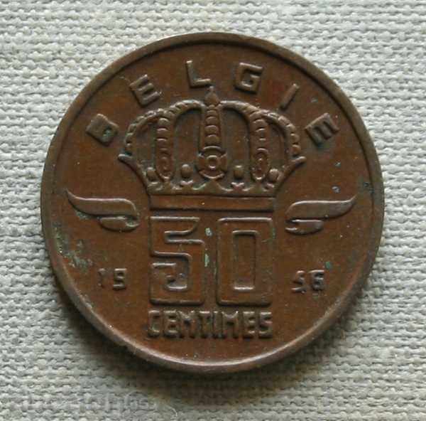50 centimes 1956 Belgium - Dutch legend