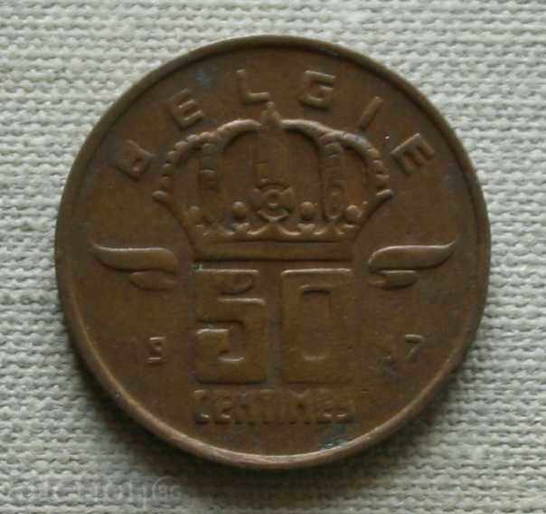 50 centimes 1957 Belgia - Legenda olandeză