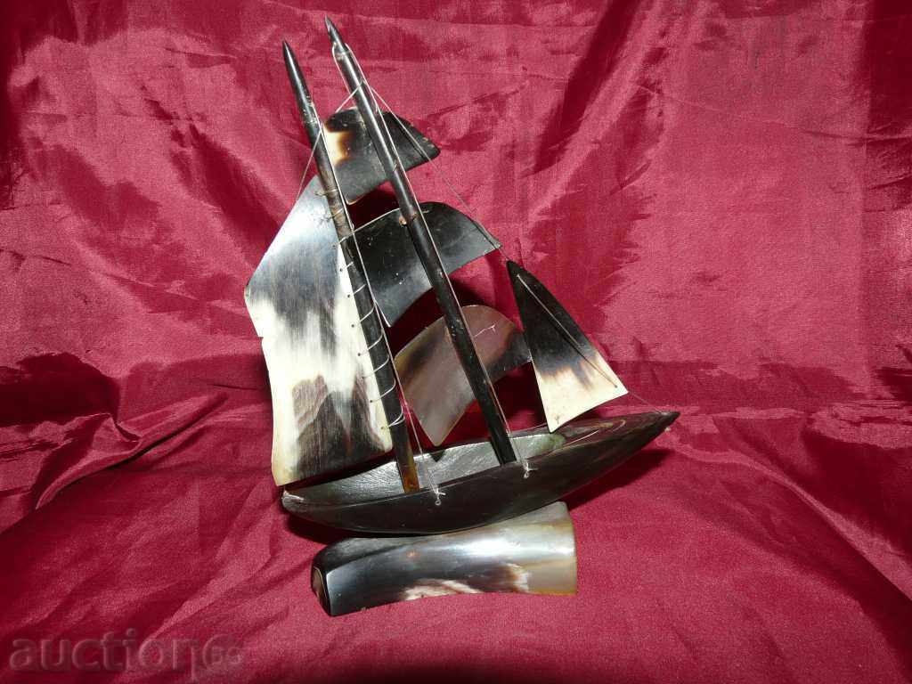 Ship-sailboat from natural horn with price 35.00 BGN | € 17.90 Ship-sailboat from natural horn with price 35.00 BGN | € 17.90