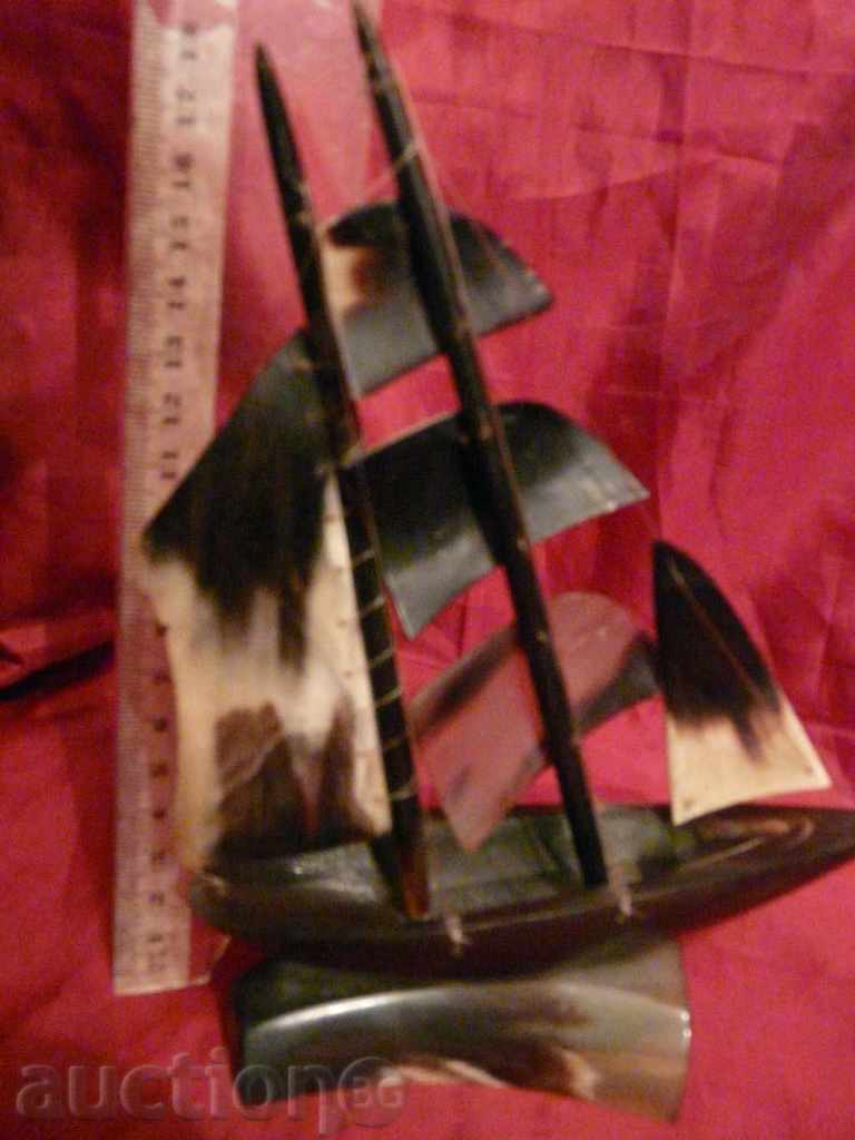 Auction Ship-sailboat from natural horn Auction Ship-sailboat from natural horn