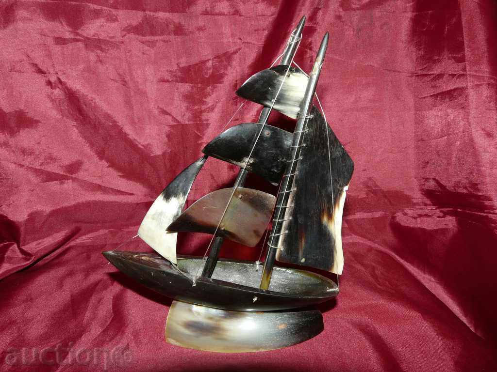Ship-sailboat from natural horn - 5 Ship-sailboat from natural horn - 5