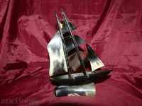 Ship-sailboat from natural horn