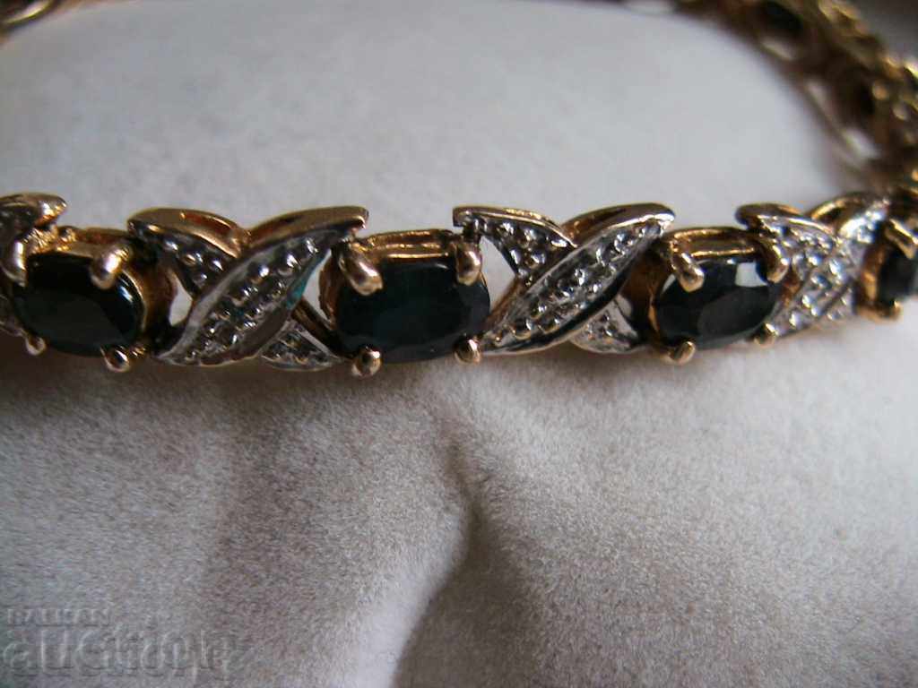 Attractive SILVER BRACELET with blue SAPPHIRES and DIAMONDS with price 1300.00 BGN | € 664.68 Attractive SILVER BRACELET with blue SAPPHIRES and DIAMONDS with price 1300.00 BGN | € 664.68