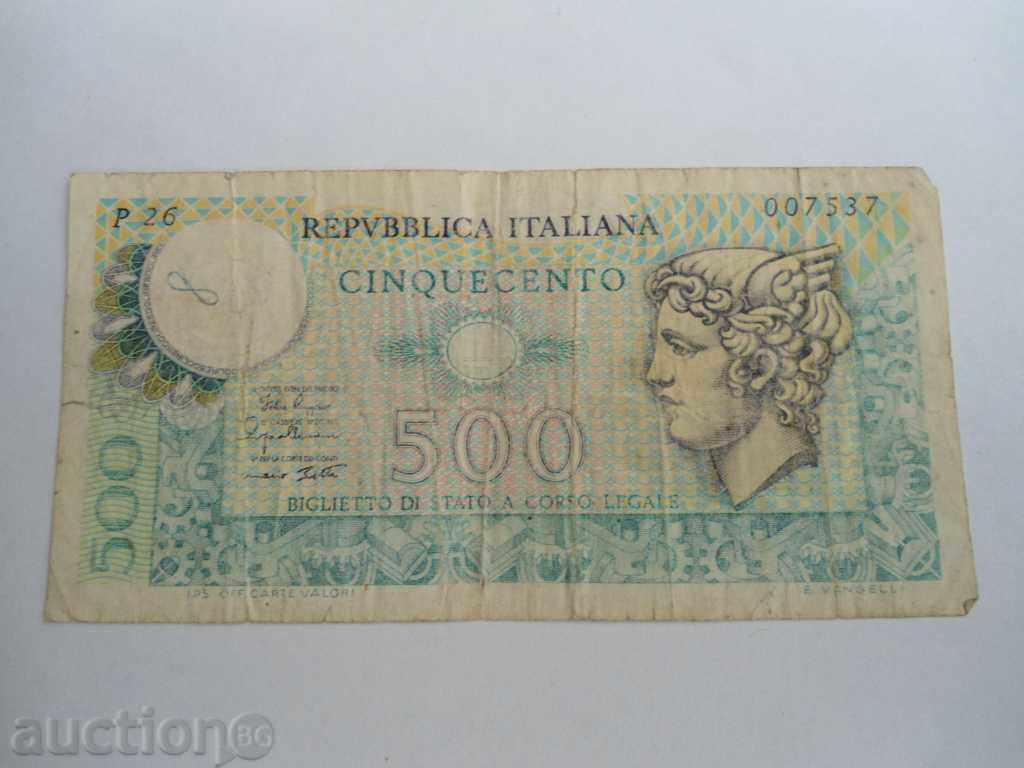 ITALIA bancnotei de 500 £ 1976
