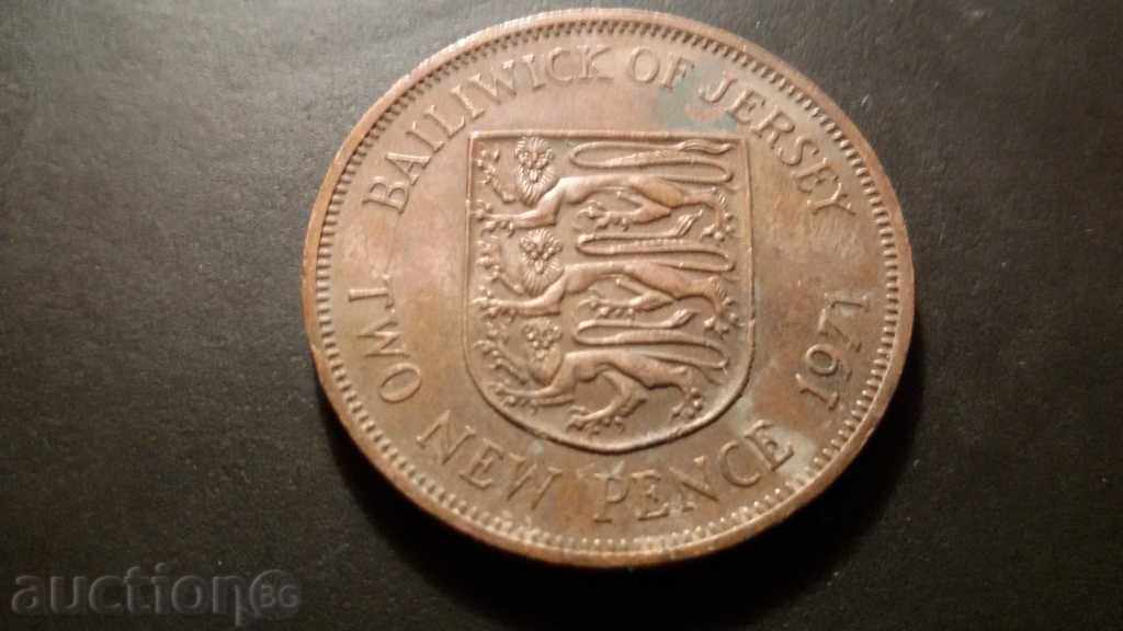 TWO NEW PENCE 1971 JERSEY