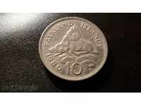 10 pence Insulele Falkland 1980