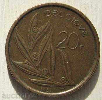 Белгия 20 Франка 1981 / Belgique 20 Francs 1981
