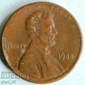 Statele Unite ale Americii 1 cent 1988.