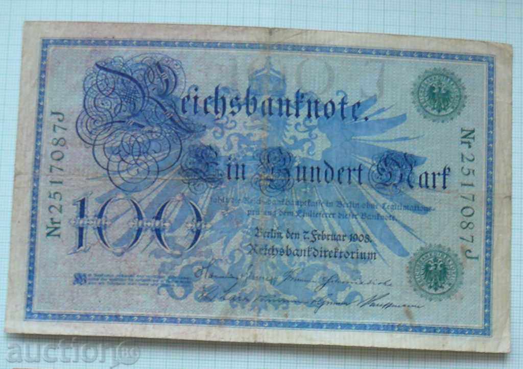 100 marks 1908 Germany