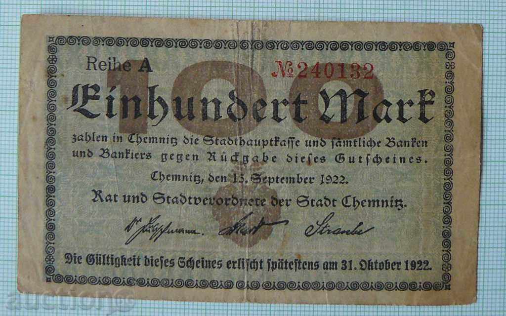 100 марки 1922 г. Германия