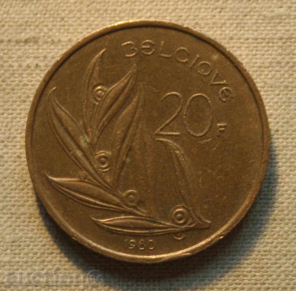 20 франка 1980  Белгия -фр.легенда  №2