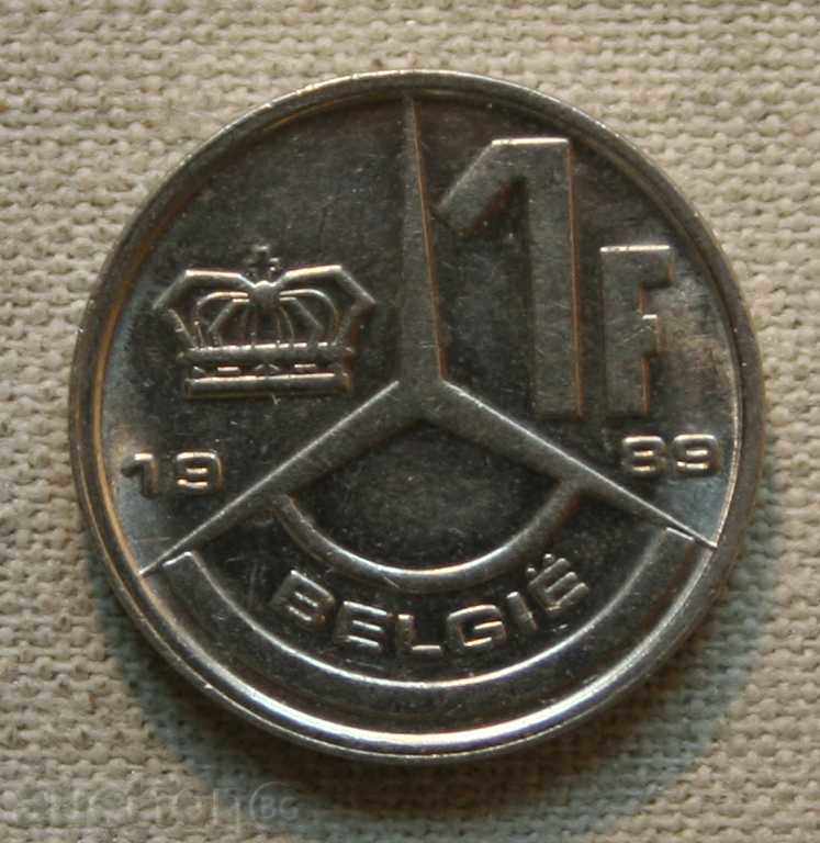 1 франк 1989   Белгия -хол.легенда