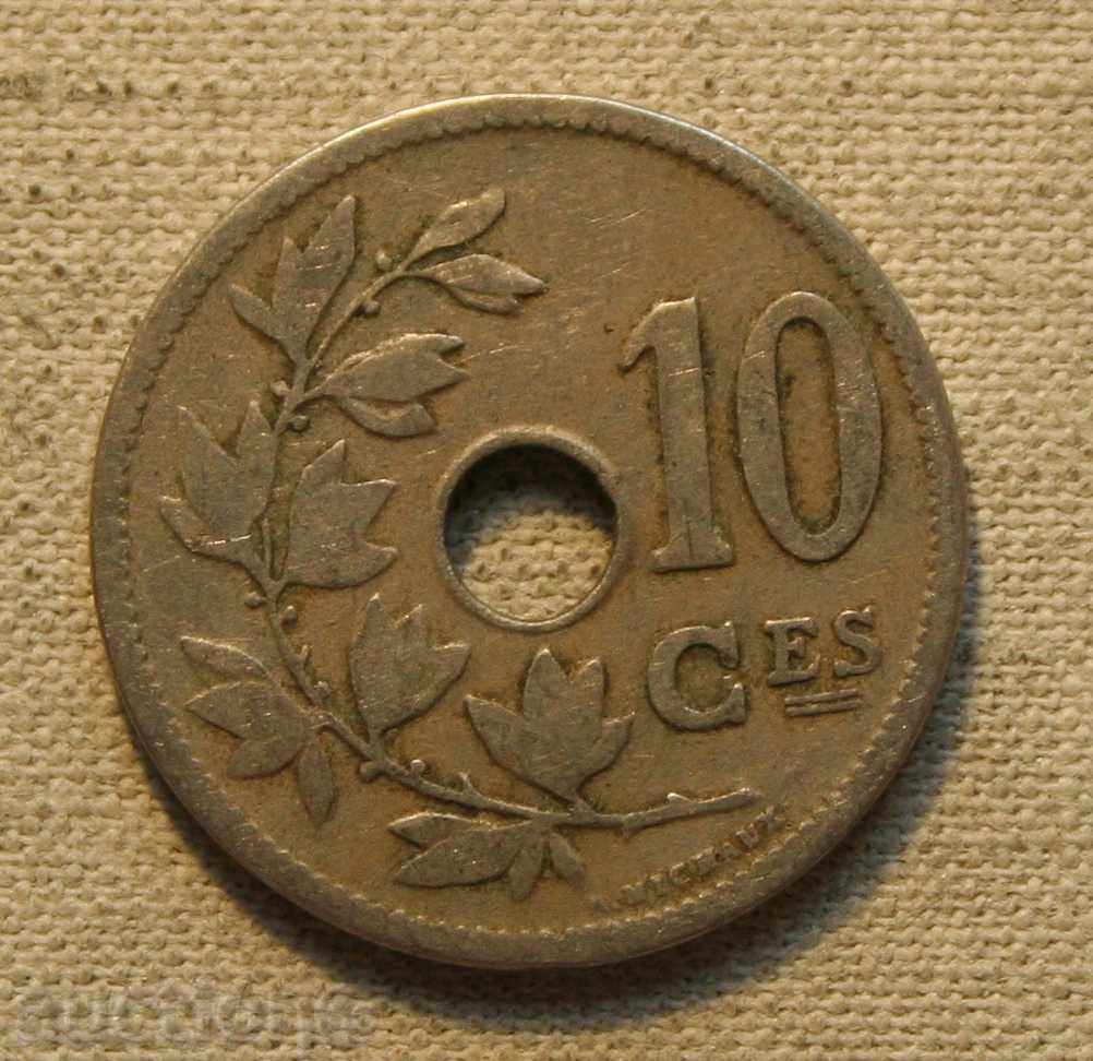 10 centimes 1904 Legenda belgian-franceză