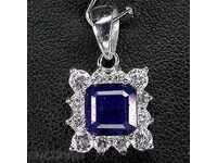 SOLD SILVER MEDALAND WITH NATURAL Sapphire and Cyrcone